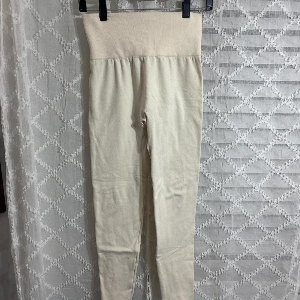 Cream Seamless High Waisted Fleece Lined‎ Leggings